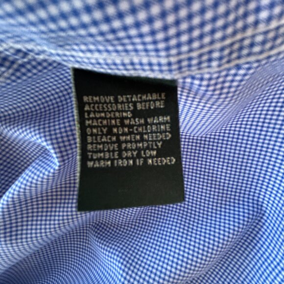 NWOT Ralph Lauren men's shirt slim fit non-iron long sleeves blue size 16 Large - Picture 6 of 8